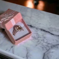 Size. 8 Two Piece Rose Gold Vermeil 3ct Ring