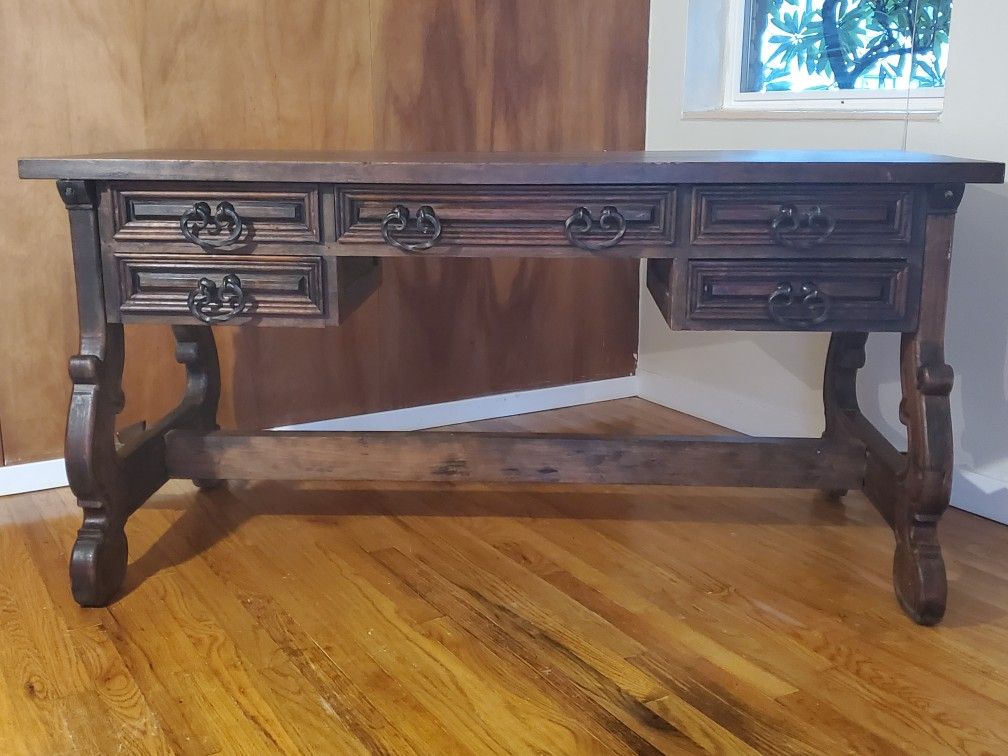 Classic Hand Made Antique Desk 64"W  X  23"D