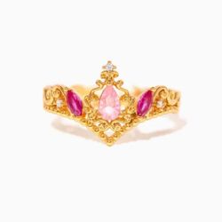 GIRLS CREW Disney Princess Sleeping Beauty Aurora 18K PLATED Ring 6.5 ADJUSTABLE