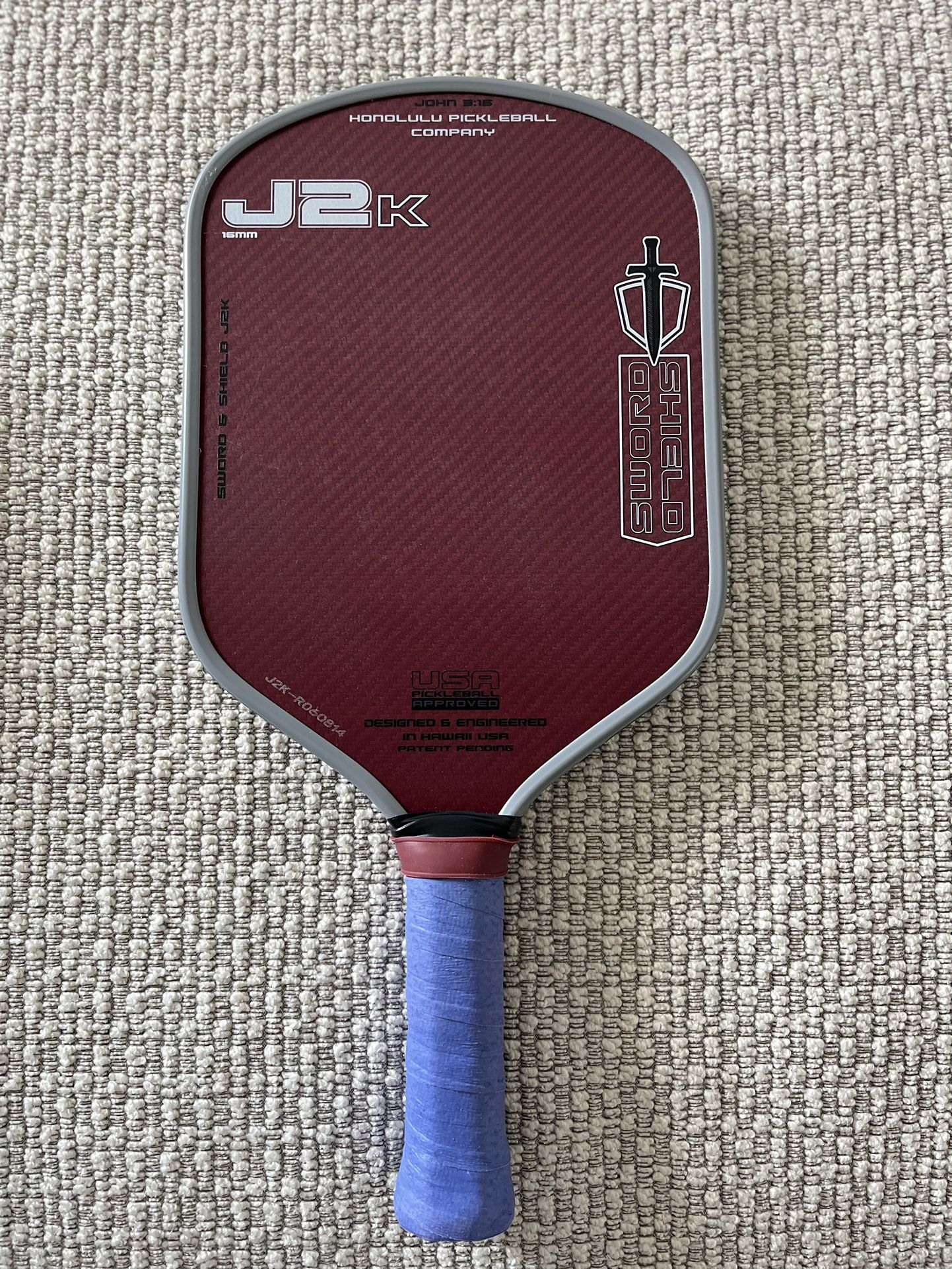 Honolulu J2K 16mm Pickleball Paddle