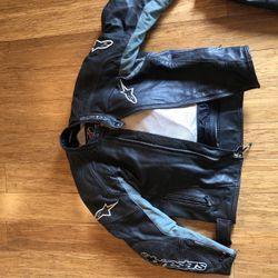 Alpine t Star Leather Motorcycle  Jacket With Bilt Racing Leather Pants