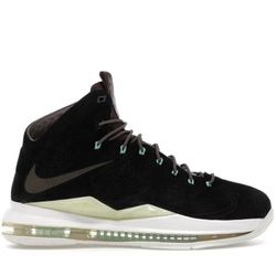 Nike LeBron 10 X EXT QS Mint Black Suede Sz 10 Brown Leather Worn Once