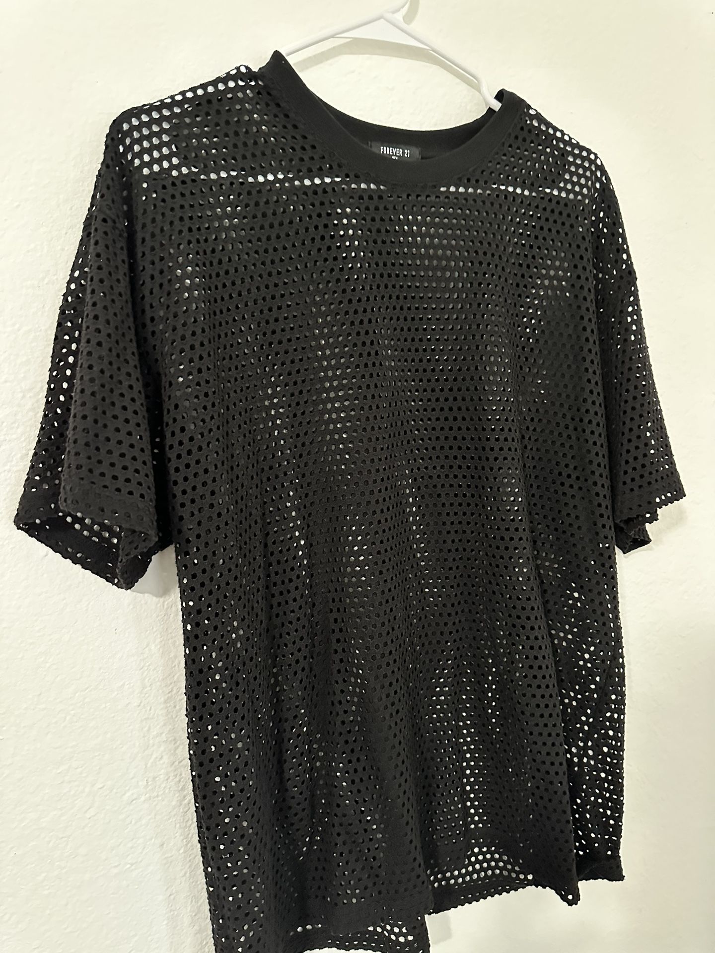 Forever 21 Oversized Fishnet Shirt 