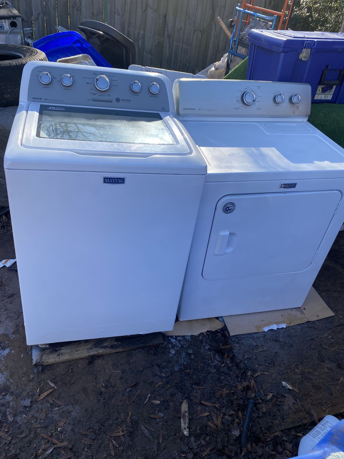 May take extra large washer and dryer works excellent no issues $269.30 day