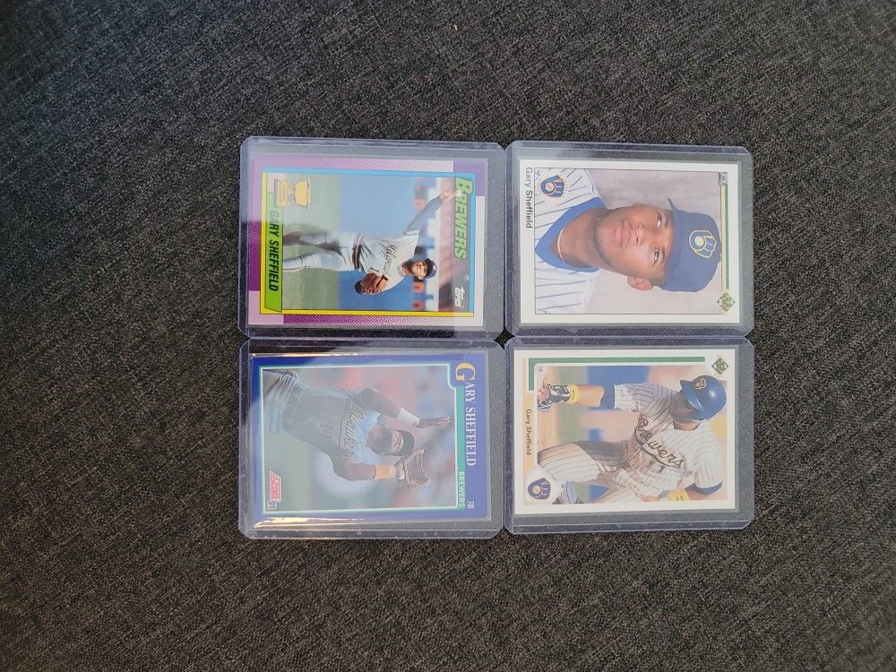 Lot Of 4 Gary Sheffield Mlb Cards Including Rookie