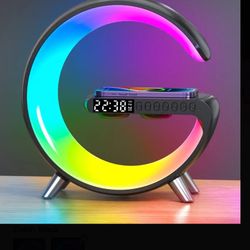5-in-1 Wireless Charger,Bluetooth Speaker, Alarm Clock, Nightlight 