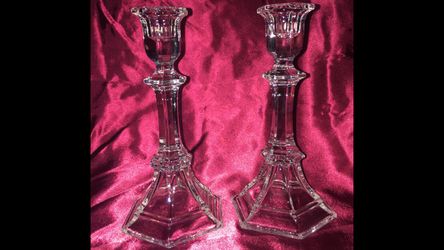 Vintage Crystal Candlesticks . No cracks or Chips .