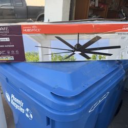 Kensgrove II 72 in. Smart Indoor/Outdoor Matte Black Ceiling Fan with Remote Included Powered by Hubspace $210 BRAND NEW PRICE IS FIRM 