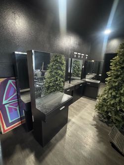 Barber stations and chairs