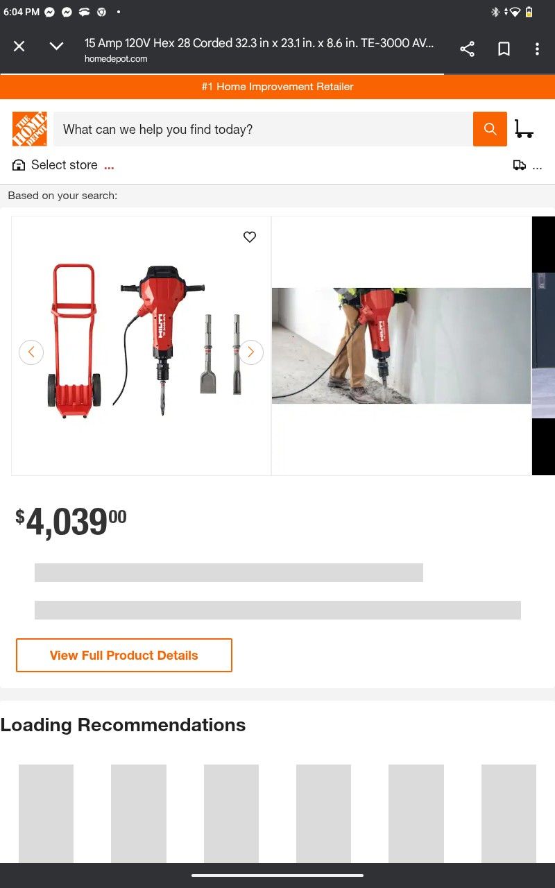 Hilti TE 3000 AVR Jackhammer