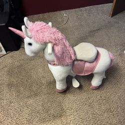 PonyCycle Ride-On Pink Unicorn – No Batteries Needed – Size 4 (Ages 4–7)