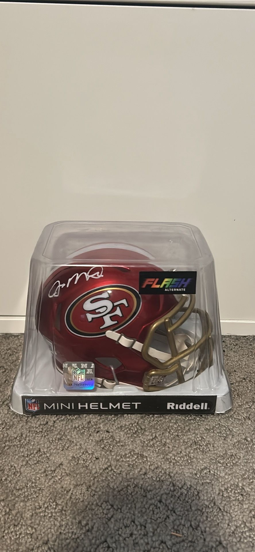 Signed Joe Montana Mini Helmet