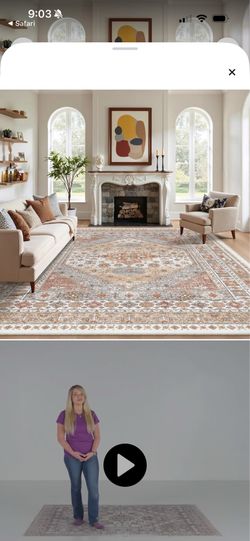 Area rug non slip 5 x 7