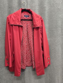 Women's Rain Jacket Size 2X RED Jones New York