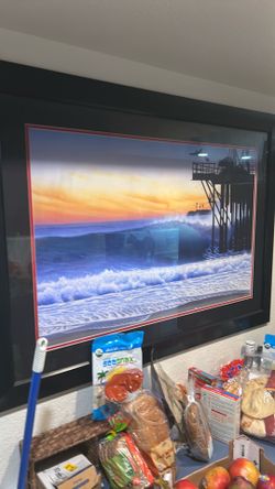 Tim Larson- original Ventura Oil Piers Print with frame
