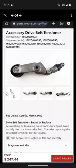 Toyota Genuine Genuine Accessory Drive Belt Tensioner Oem For Corolla Matrix Celica 1zz
