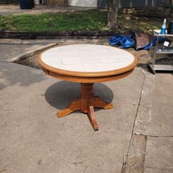 ASHLEY Circular Tiled Wooden Table 