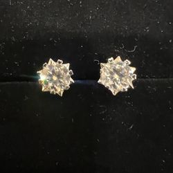 4CT VVS1 Woman’s Earrings Moissanite Diamond Sterling Silver Snowflake Earrings 