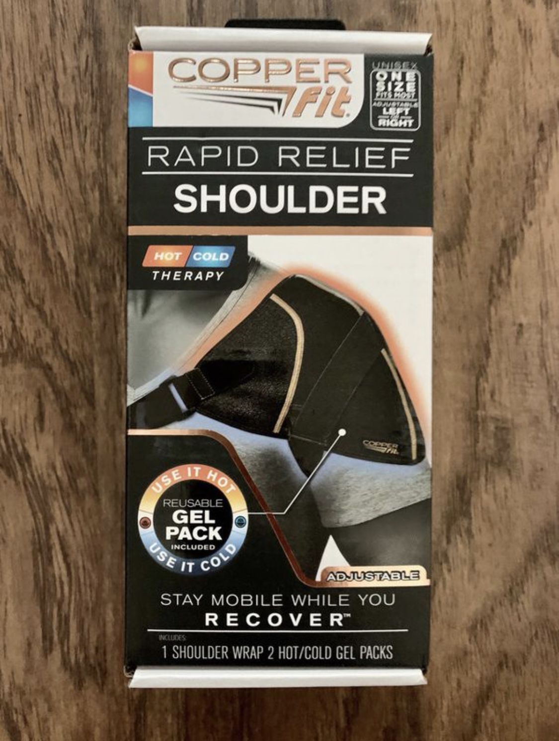 New in Box Copper Fit Rapid Relief Shoulder Wrap and Gel Pack for