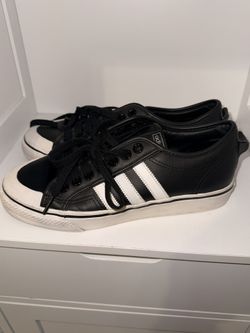 adidas Originals Men's Faux Leather NIZZA SNEAKERS Black 7,5 Usa
