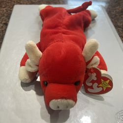 Snort The Red Bull 1995 TY Beanie Baby - Extremely Rare & Retired