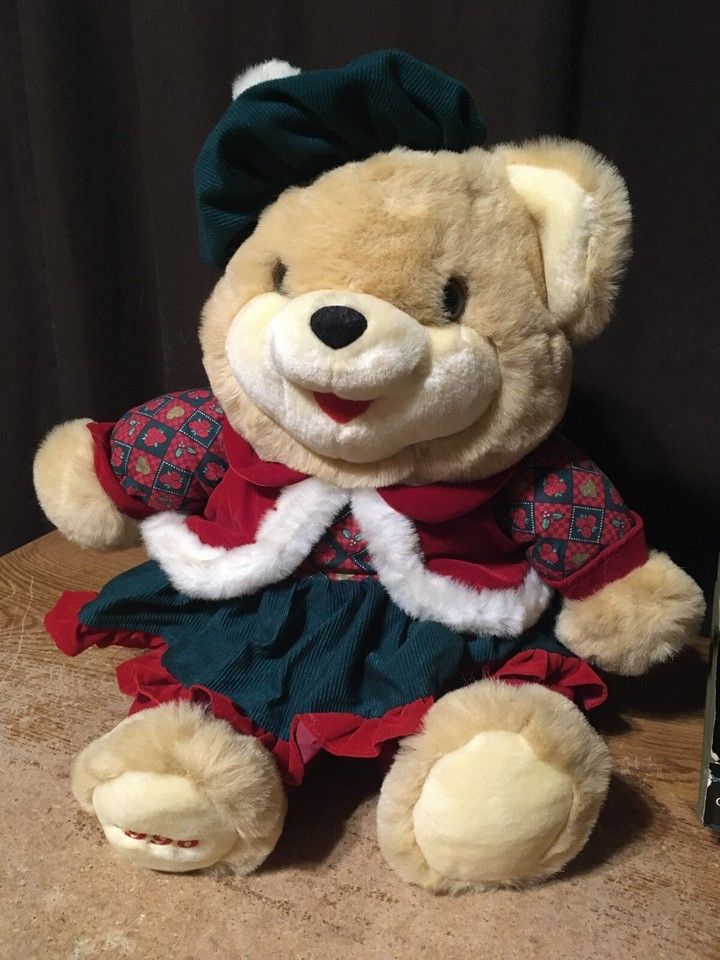 1996 MTY International Christmas Brown Teddy Bear 22 In Plush Stuffed Toy