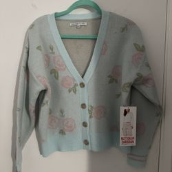 🌸 Brand New Celebrity Pink Rose Cardigan – M! 🌸