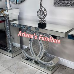New C Design Console Table Encrusted Diamonds 
