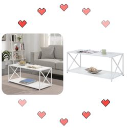 White High Quality Modern Wooden Top Coffee Table with Metal Frame