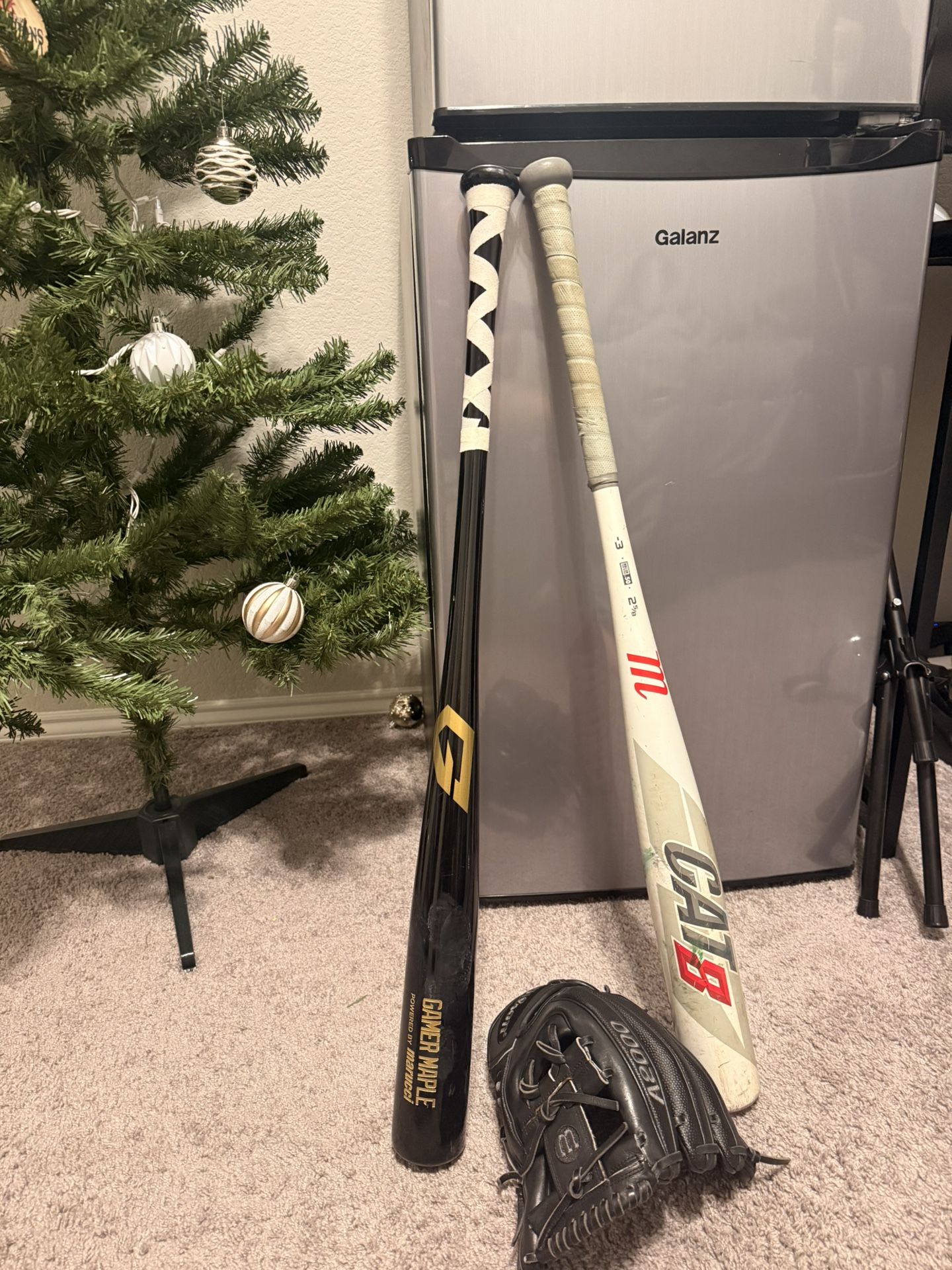 Baseball Glove And Bats