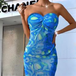 Nwt, Lavishly Paris Women's Summer Strapless Strapless Maxi. Size Medium