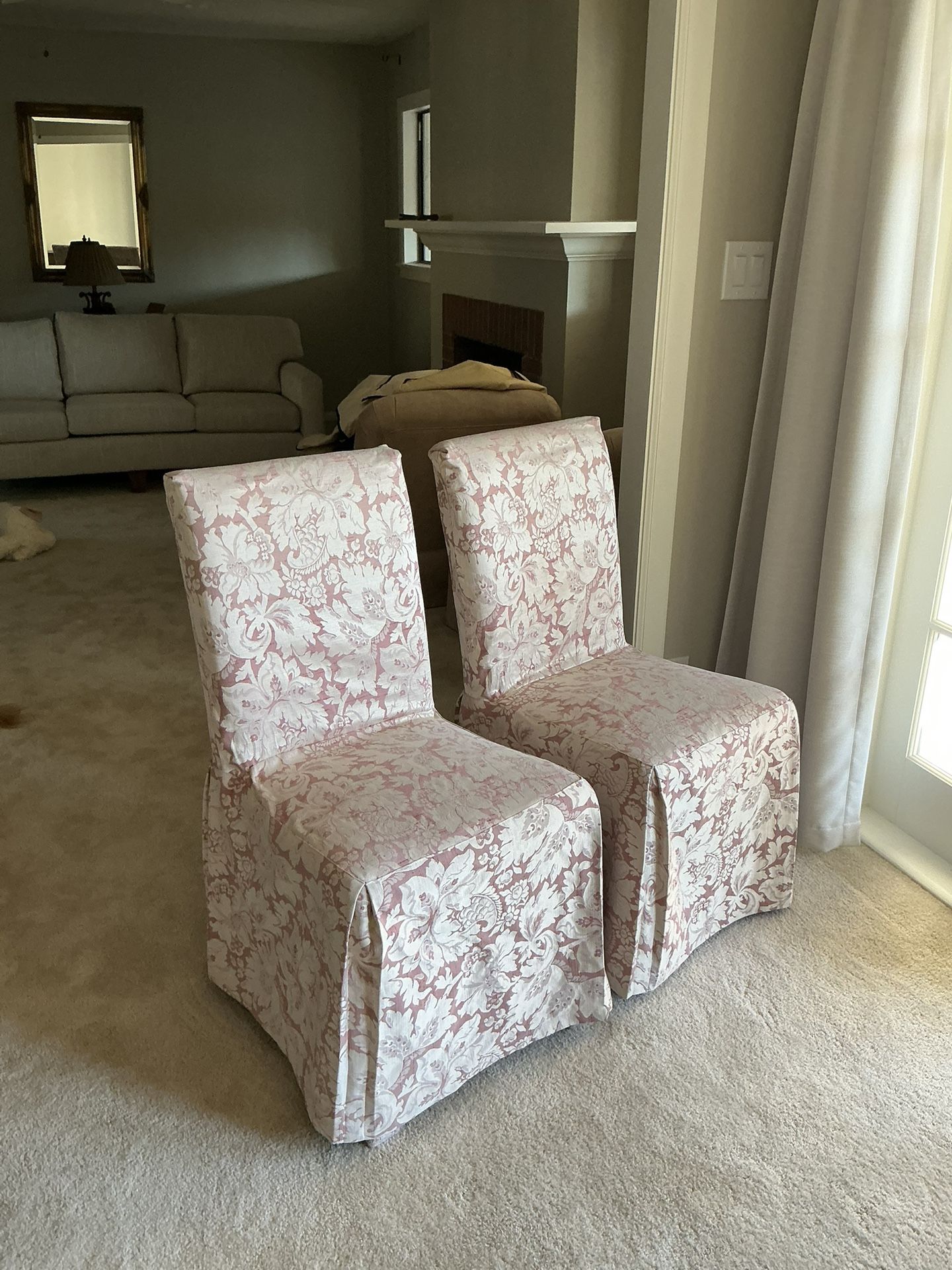 Parsons Chairs With Custom Slip Covers