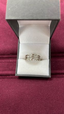 14K White Gold Orbit Ring Size 7 : 5.0 grams
