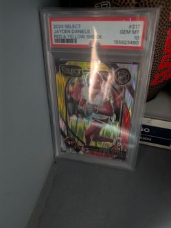 2024 Select Jayden Daniels Red & Yellow Shock RC PSA 10