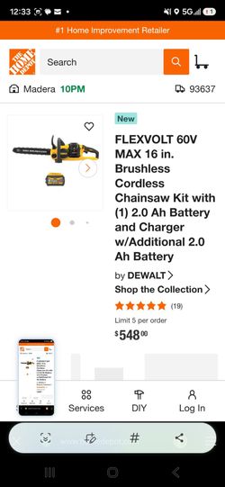 Dewalt chain saw with brand new battery