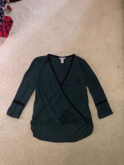 H&M Emerald Green Top Size 6