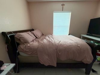 Full-Size Bed Frame + Nightstand Bundle