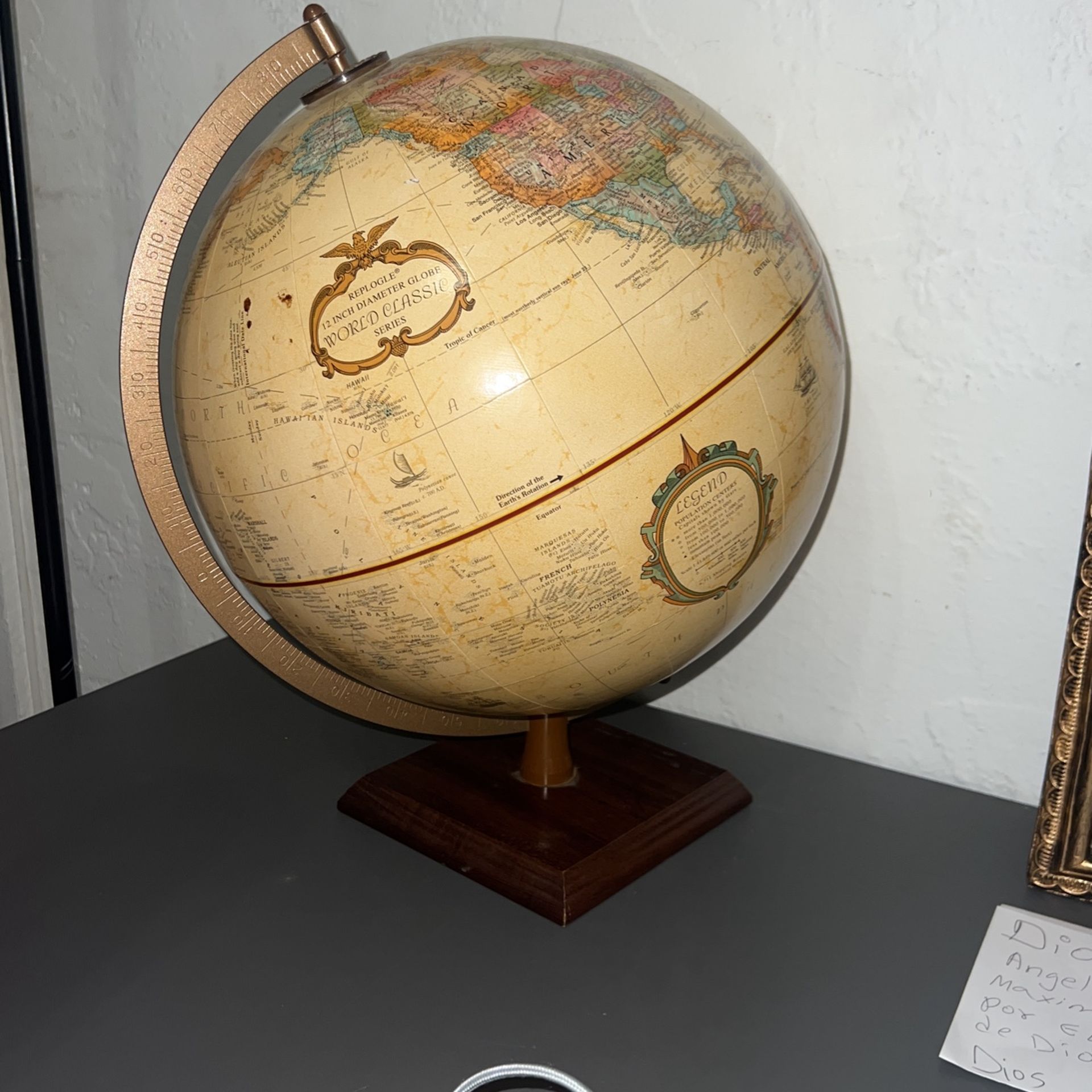REPLOGLE 12 INCH DIAMETER GLOBE WORLD CLASSIC SERIES
