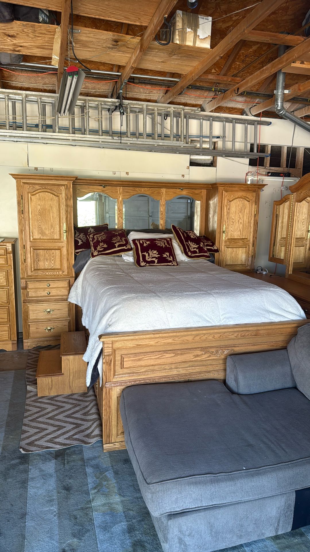 Solid Oak Wood Bed Room Set