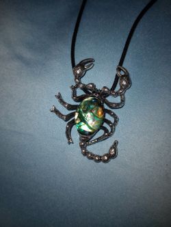 Abalone Shell Scorpion Necklace 