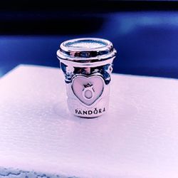 Genuine PANDORA Disney Take a Break Coffee Cup Charm W/Pouch