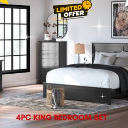 4 PC KING BEDROOM SET