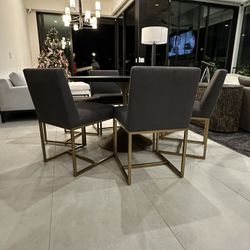 Restoration Hardware Round Dining + 6 Chairs Set