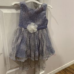 Baby girl gray with white flowers dress