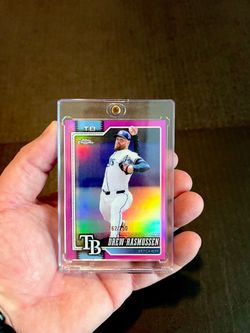 2026 Topps Chrome Drew Rasmussen Fuchsia Pink Refractor /250 #57 Rays Serial No