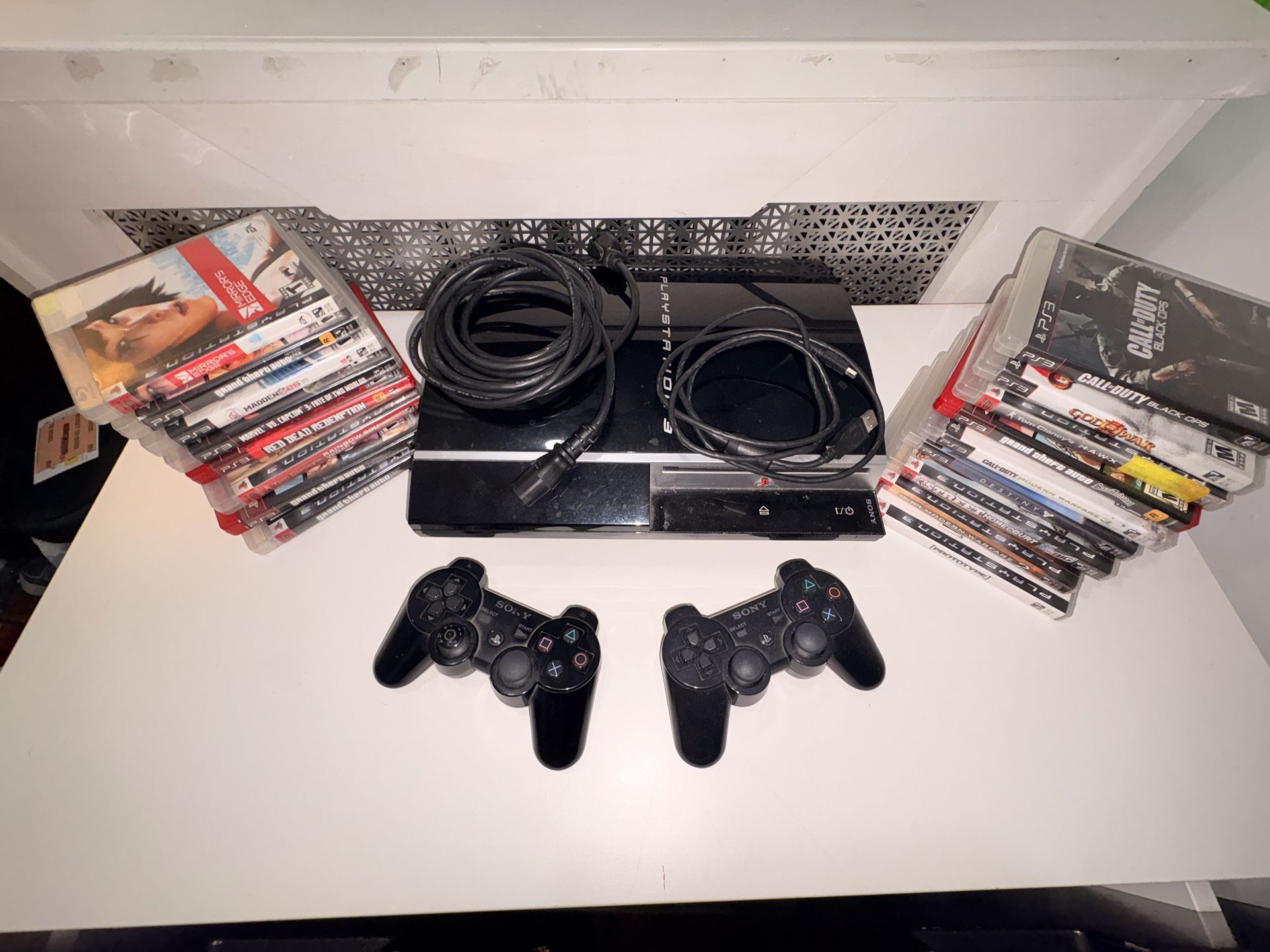 Playstation 3, With A Bunch Of Games Included