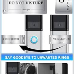 pcs Metal Doorbell Cover, No Soliciting Sign for House and Front Door, Rotates from NO SOLICITING to DO NOT DISTURB, Flipable No Solicitors Sign for R