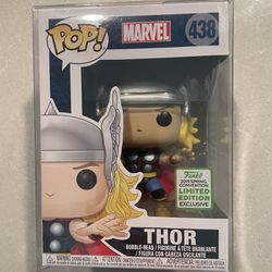 Classic Thor Funko Pop *MINT* 2019 Spring Convention ECCC Exclusive MCU Avengers Ragnarok Marvel 438 with protector Stormbreaker Mjolnir