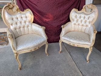 Beautiful French Lious XV Style Cream Color Chairs