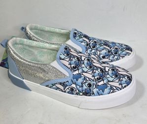 Disney Stitch Canvas Slip On Shoes Girls Size 13